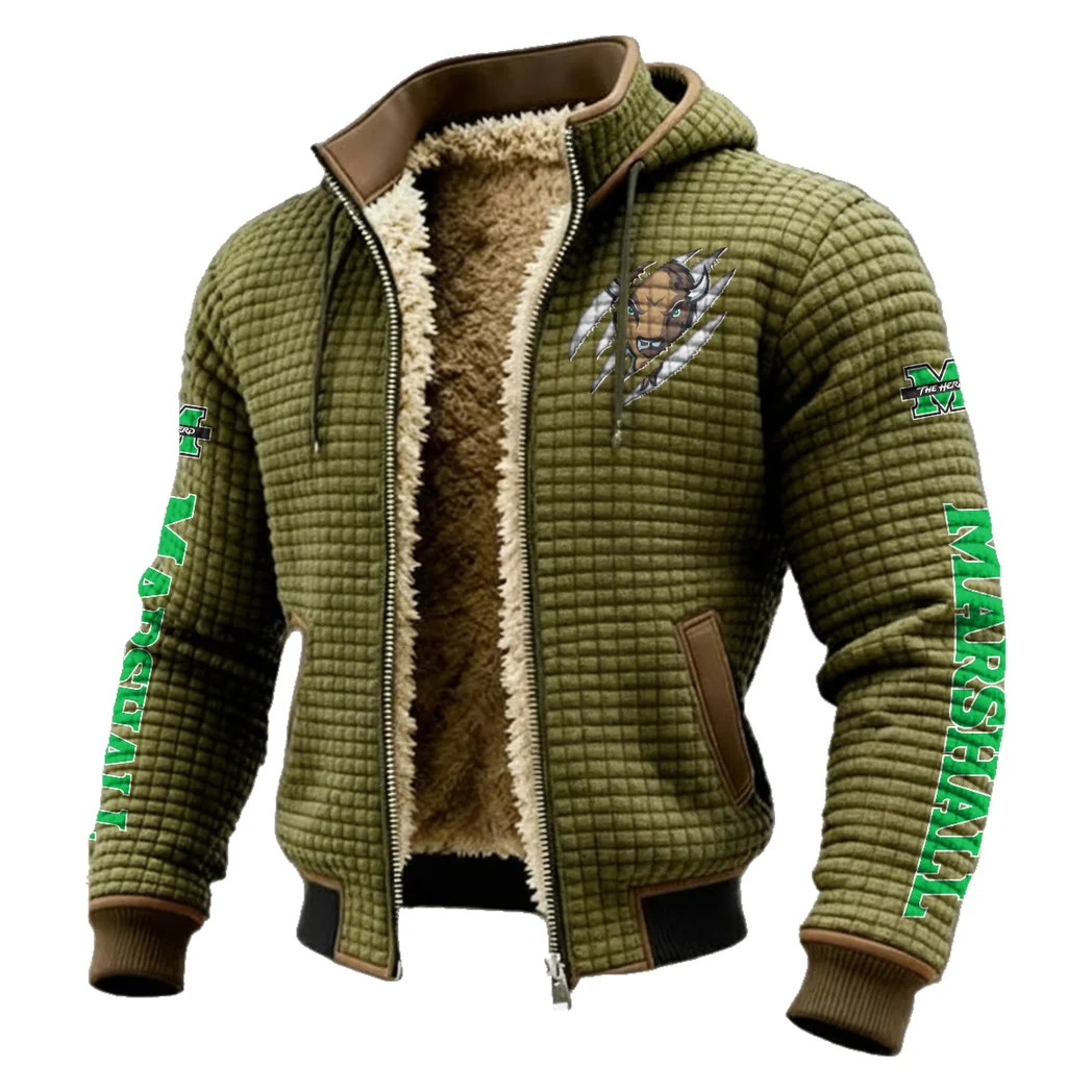 The Marshall Spirit Fleece-Lined Hooded Jacket, Thermal Core Fleece Jacket HVN1441MT - Green - Image 2