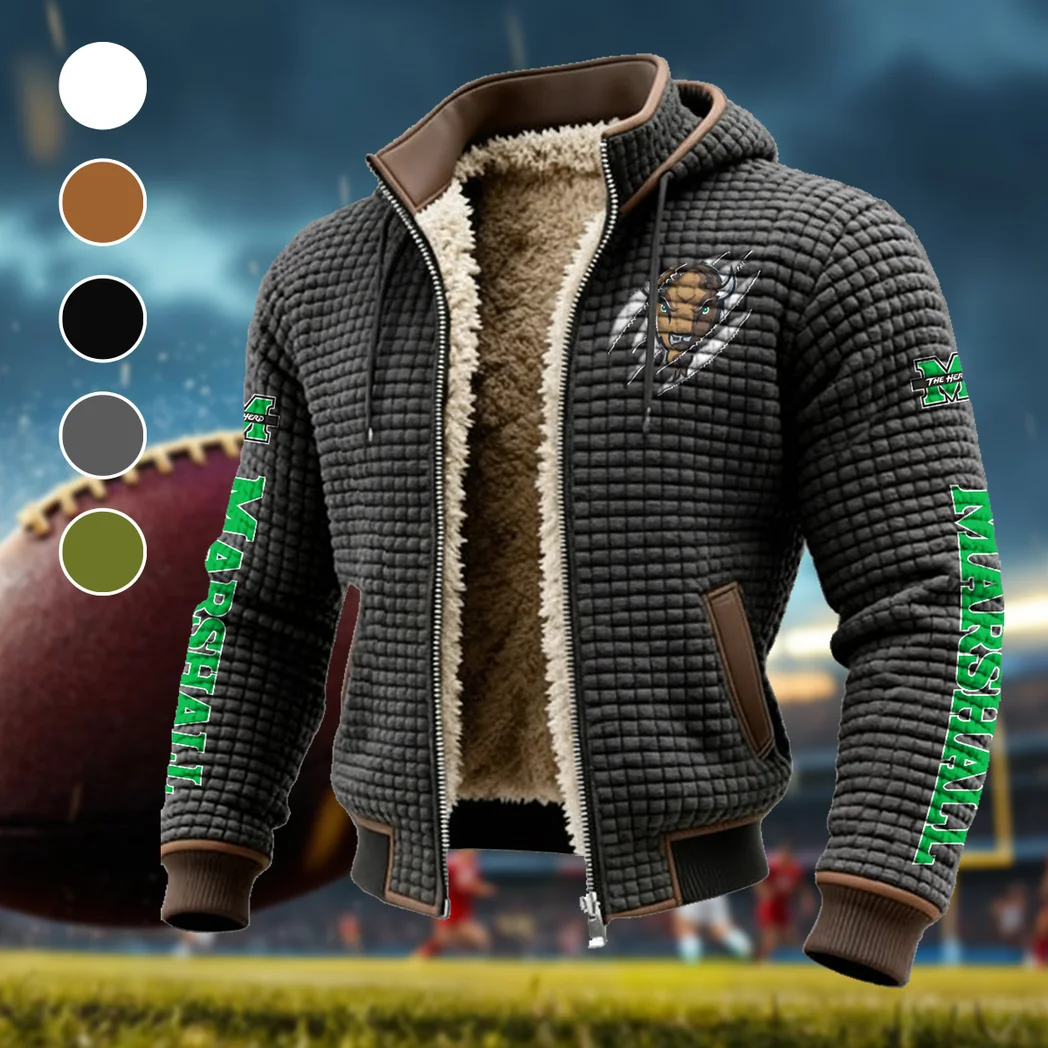 The Marshall Spirit Fleece-Lined Hooded Jacket, Thermal Core Fleece Jacket HVN1441MT - Grey