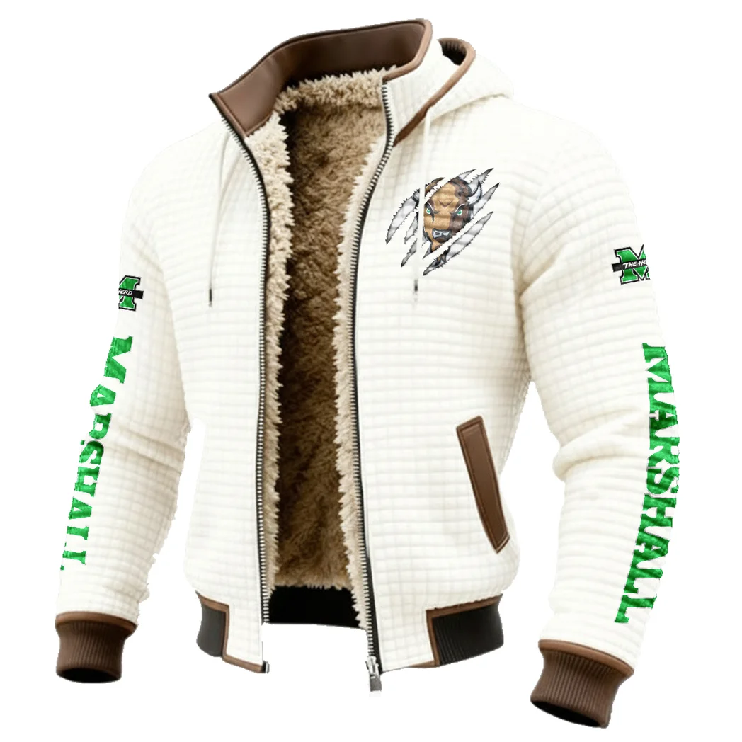 The Marshall Spirit Fleece-Lined Hooded Jacket, Thermal Core Fleece Jacket HVN1441MT - White - Image 2