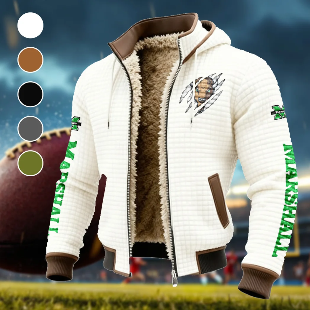 The Marshall Spirit Fleece-Lined Hooded Jacket, Thermal Core Fleece Jacket HVN1441MT - White