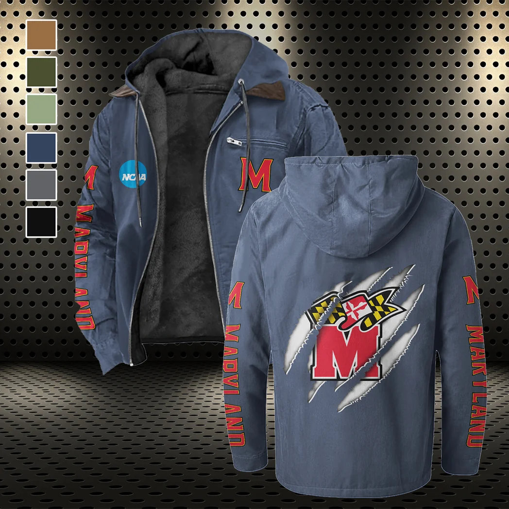 The Terrapin Flannel Hoodie, Game Day Hooded Flannel HVN1441MT - Navy Blue