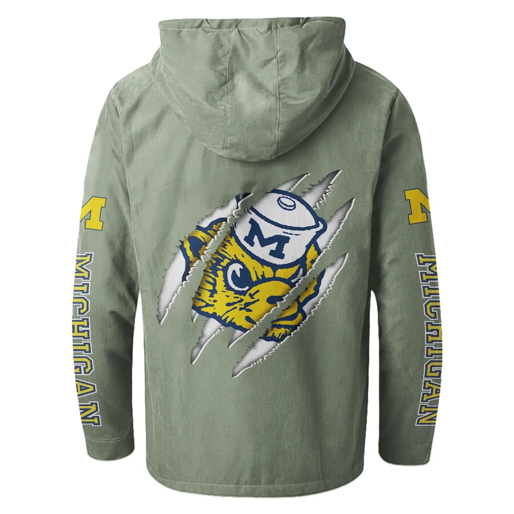 Team 145 Flannel Hoodie, Fan Squad Flannel Hoodie HVN1441MW - Light Green - Image 3