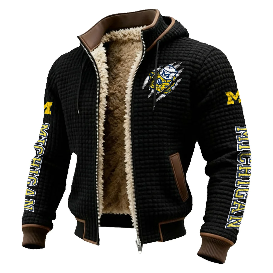 Team 145 Fleece-Lined Hooded Jacket, Heavyweight Cozy Sport Shell HVN1441MW - Black - Image 2