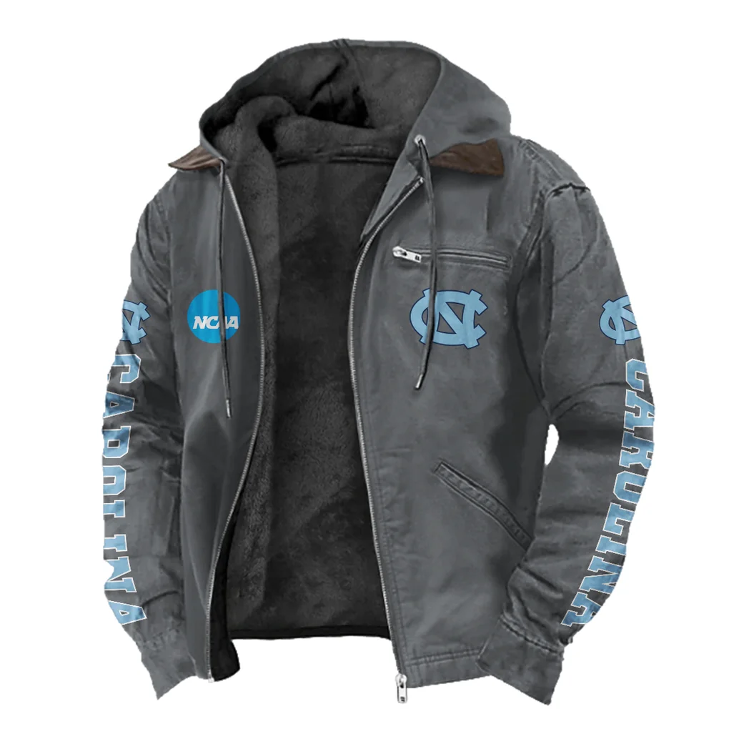 The Carolina Power Flannel Hoodie, Street Style Sport Hoodie HVN1441NC - Gray - Image 2