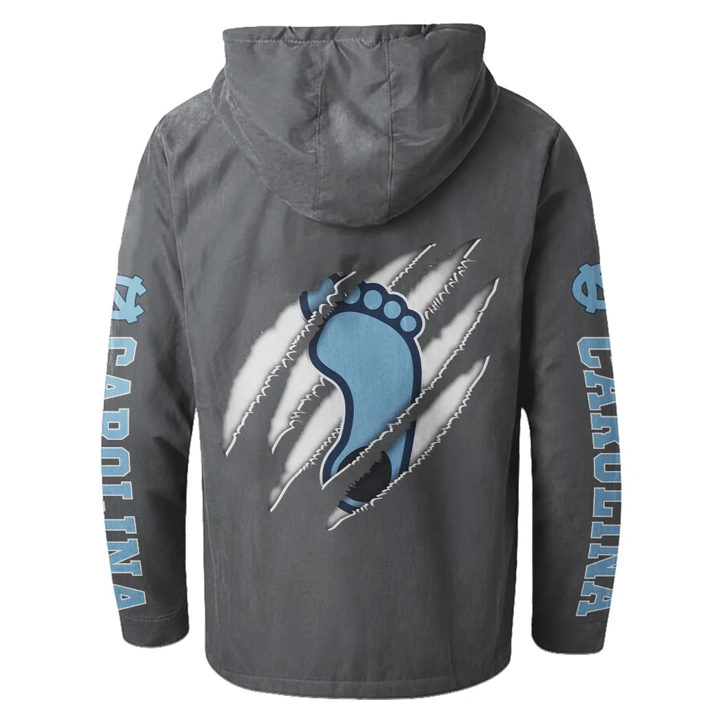 The Carolina Power Flannel Hoodie, Street Style Sport Hoodie HVN1441NC - Gray - Image 3