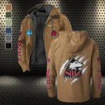 The Huskie Pride Flannel Hoodie, Cold Game Day Hoodie HVN1441NI - Camel