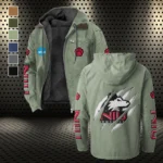 The Huskie Pride Flannel Hoodie, Cold Game Day Hoodie HVN1441NI - Light Green