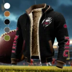 The Huskie Pride Fleece-Lined Hooded Jacket, Breathable Warmth Sport Jacket HVN1441NI - Black