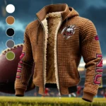 The Huskie Pride Fleece-Lined Hooded Jacket, Breathable Warmth Sport Jacket HVN1441NI - brown