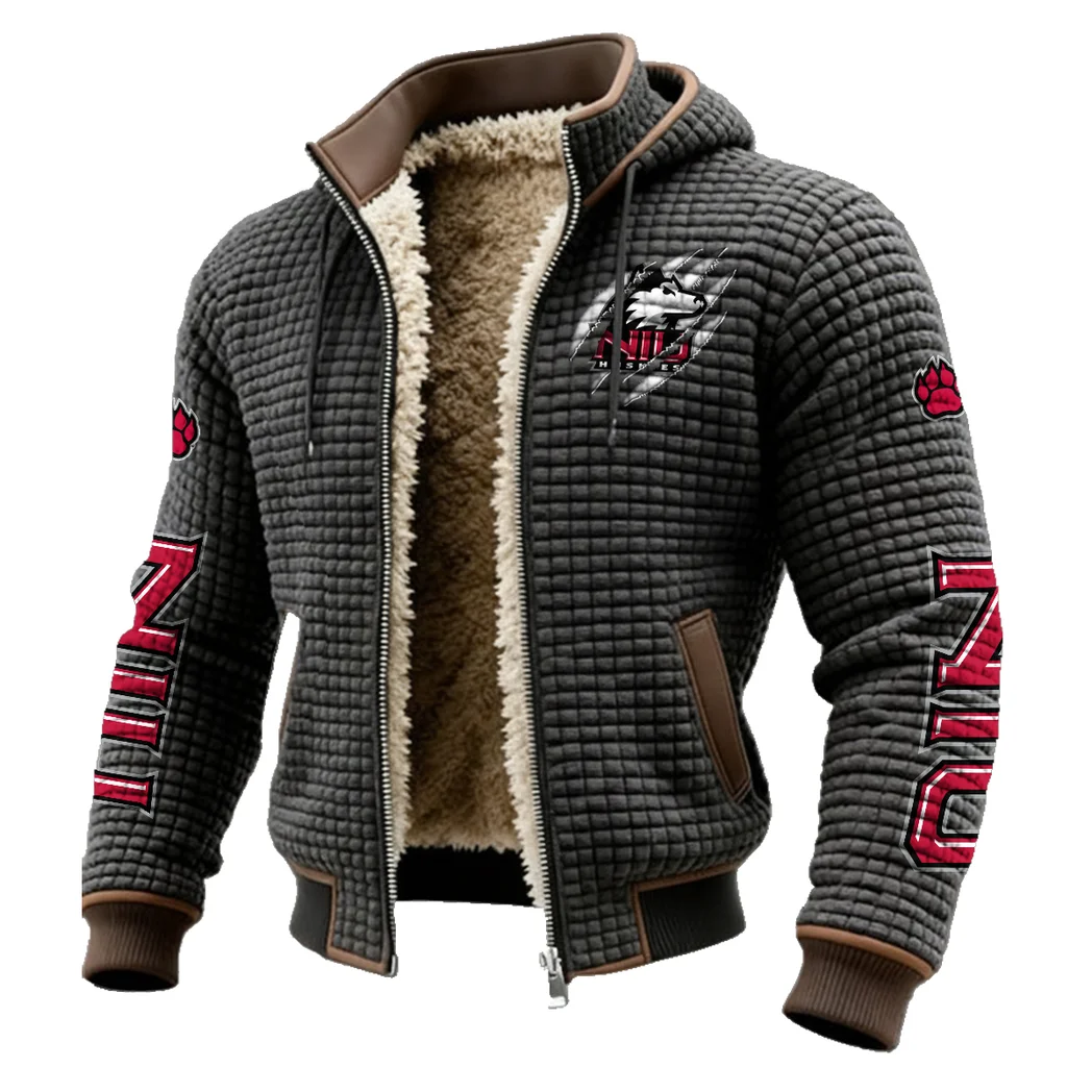 The Huskie Pride Fleece-Lined Hooded Jacket, Breathable Warmth Sport Jacket HVN1441NI - Grey - Image 2
