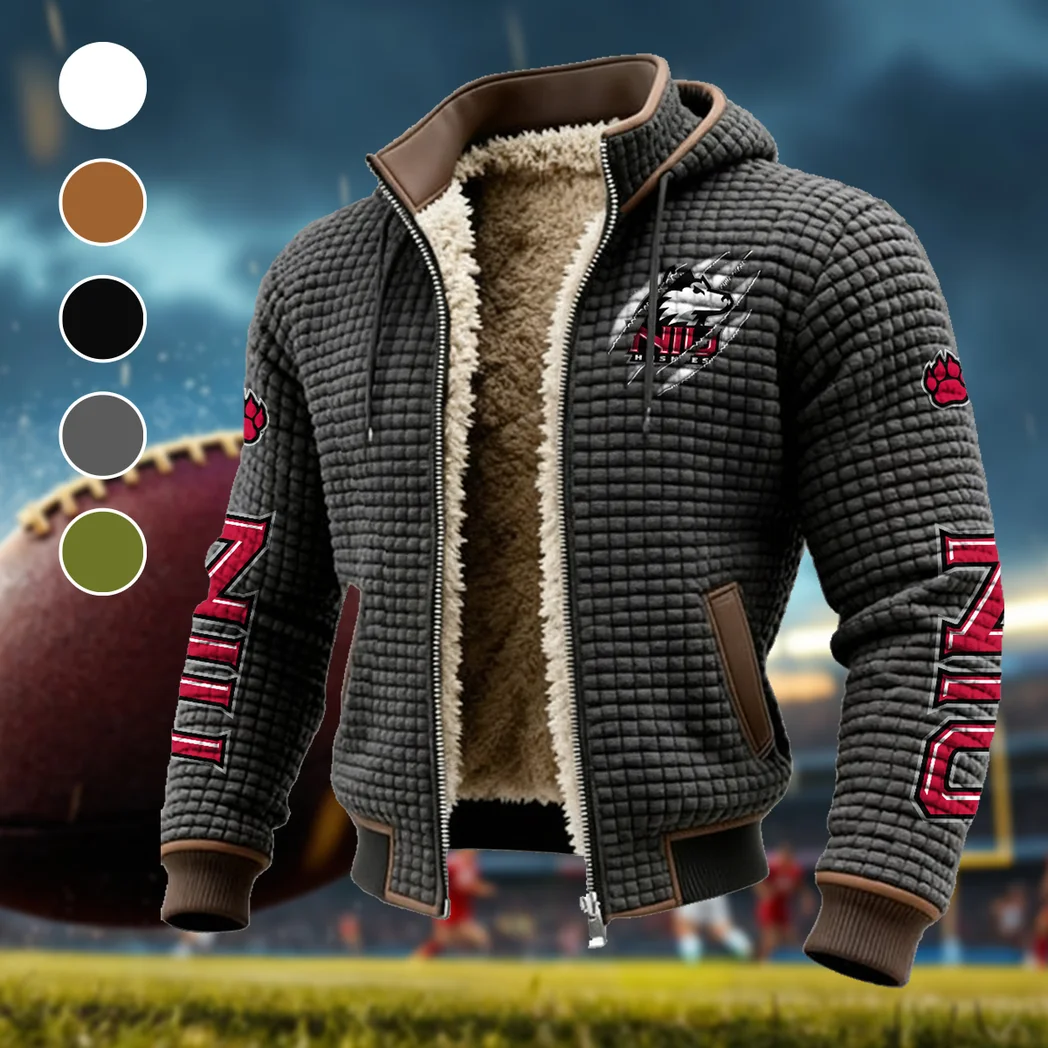 The Huskie Pride Fleece-Lined Hooded Jacket, Breathable Warmth Sport Jacket HVN1441NI - Grey
