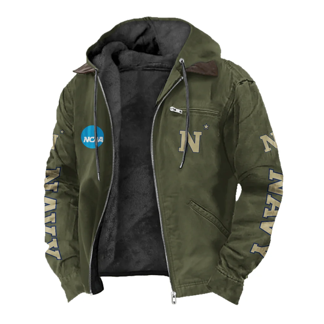 The Midshipmen Elite Flannel Hoodie, Supporter Spirit Hooded Flannel HVN1441NM - Green - Image 2