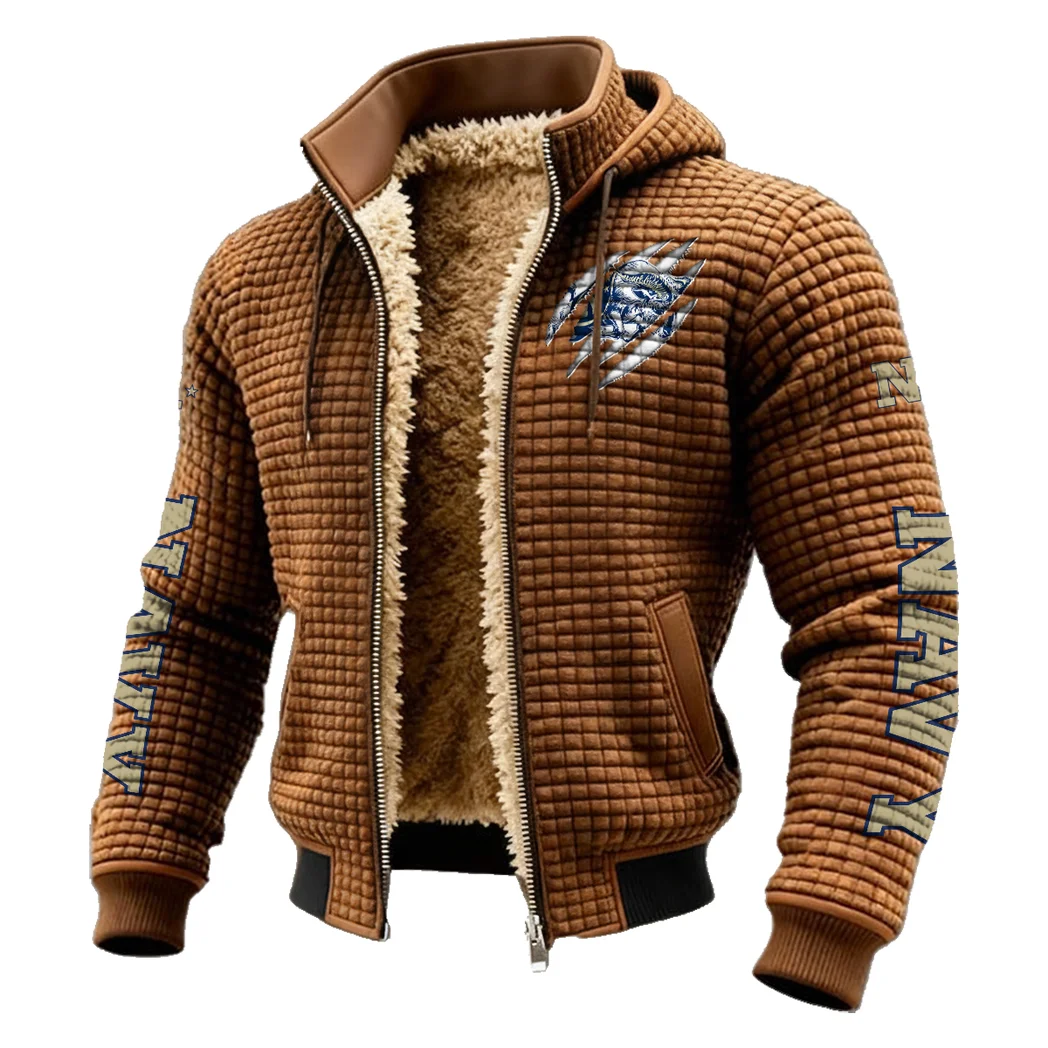 The Midshipmen Elite Fleece-Lined Hooded Jacket, Soft-Touch Thermal Outerwear HVN1441NM - brown - Image 2