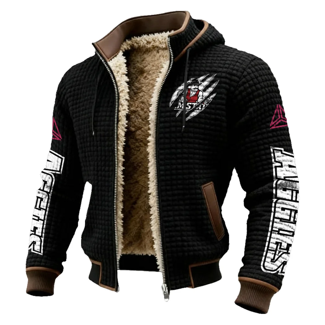 The Las Cruces Crew Fleece-Lined Hooded Jacket, Modern Athletic Hybrid Parka HVN1441NM - Black - Image 2