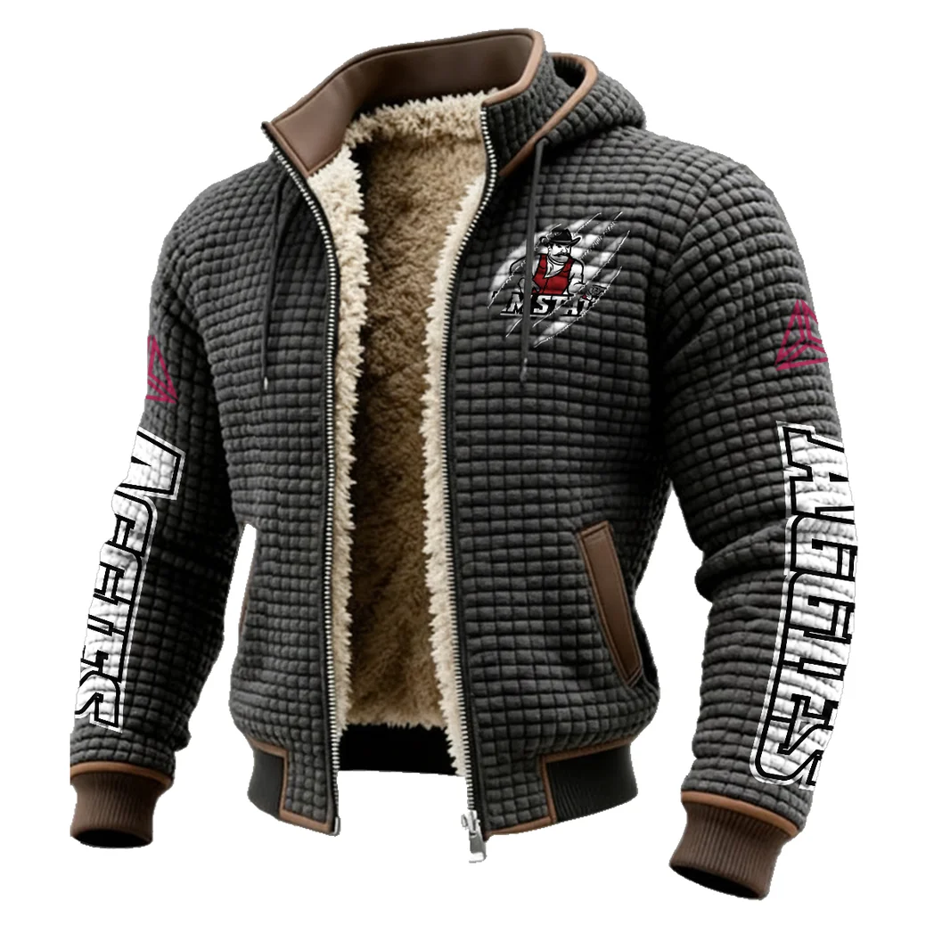 The Las Cruces Crew Fleece-Lined Hooded Jacket, Modern Athletic Hybrid Parka HVN1441NM - Grey - Image 2