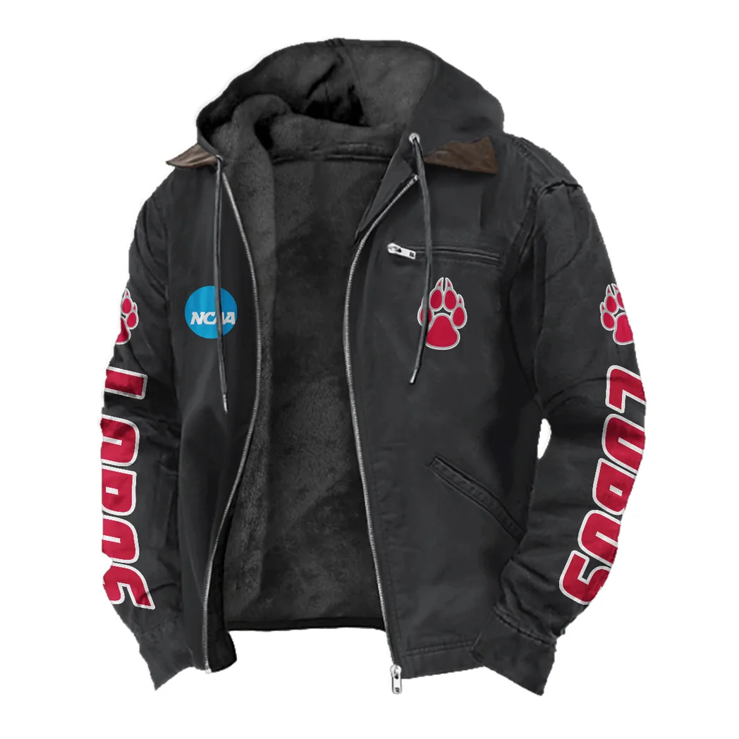 The Wolf Pack Flannel Hoodie, Athletic Lifestyle Fan Hoodie HVN1441NM - Black - Image 2