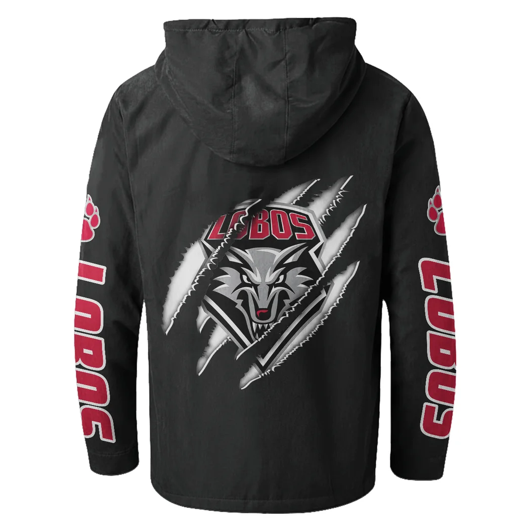 The Wolf Pack Flannel Hoodie, Athletic Lifestyle Fan Hoodie HVN1441NM - Black - Image 3