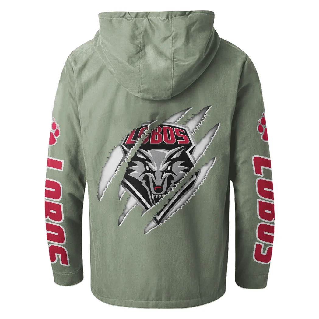 The Wolf Pack Flannel Hoodie, Athletic Lifestyle Fan Hoodie HVN1441NM - Light Green - Image 3