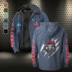 The Wolf Pack Flannel Hoodie, Athletic Lifestyle Fan Hoodie HVN1441NM - Navy Blue