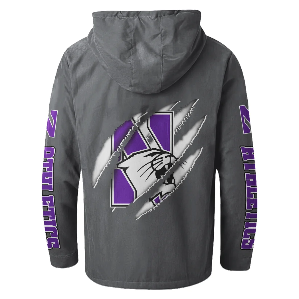 The Wildcat Ambush Flannel Hoodie, All-Season Fan Hoodie HVN1441NW - Gray - Image 3
