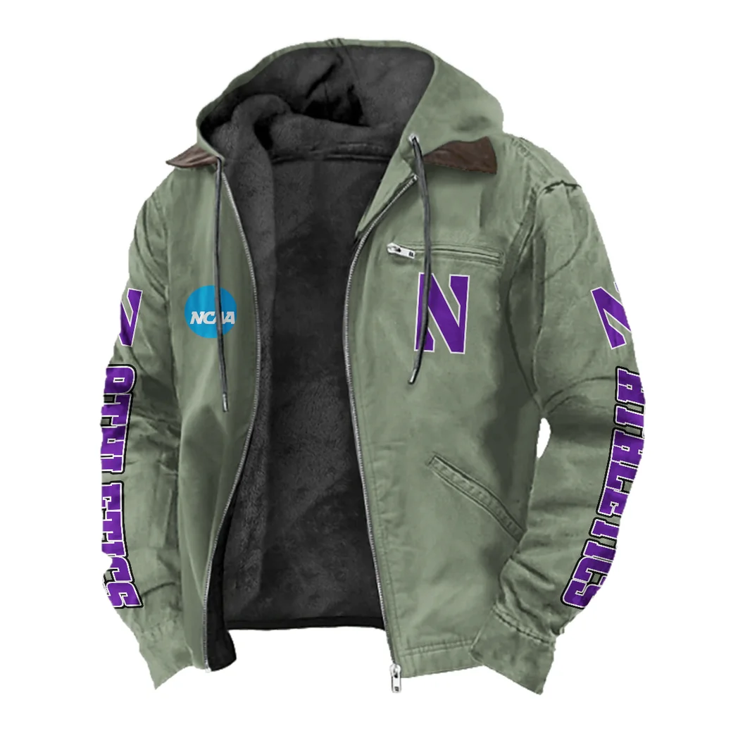 The Wildcat Ambush Flannel Hoodie, All-Season Fan Hoodie HVN1441NW - Light Green - Image 2
