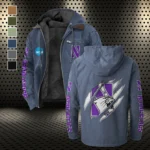 The Wildcat Ambush Flannel Hoodie, All-Season Fan Hoodie HVN1441NW - Navy Blue