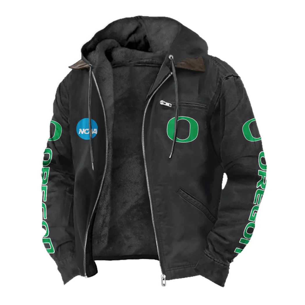 The Duck Power Flannel Hoodie, Bold Supporter Flannel Hoodie HVN1441OD - Black - Image 2