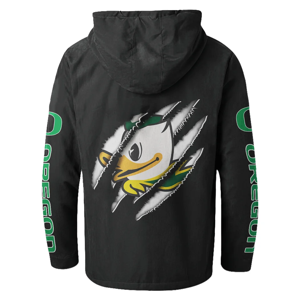 The Duck Power Flannel Hoodie, Bold Supporter Flannel Hoodie HVN1441OD - Black - Image 3