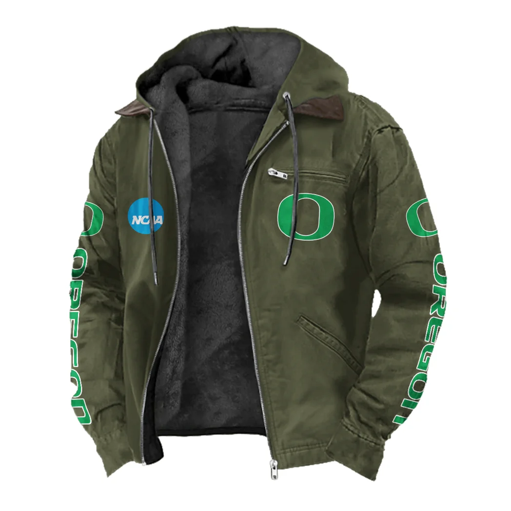 The Duck Power Flannel Hoodie, Bold Supporter Flannel Hoodie HVN1441OD - Green - Image 2