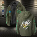 The Duck Power Flannel Hoodie, Bold Supporter Flannel Hoodie HVN1441OD - Green