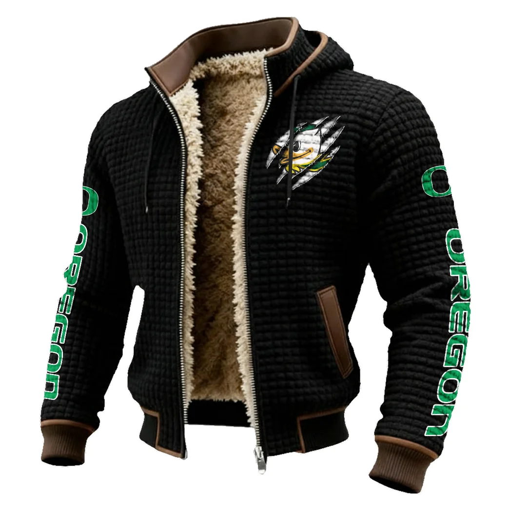 The Duck Power Fleece-Lined Hooded Jacket, Deep Winter Insulated Hoody HVN1441OD - Black - Image 2