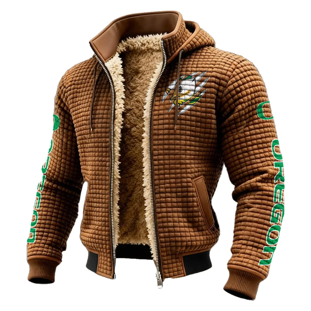 The Duck Power Fleece-Lined Hooded Jacket, Deep Winter Insulated Hoody HVN1441OD - brown - Image 2