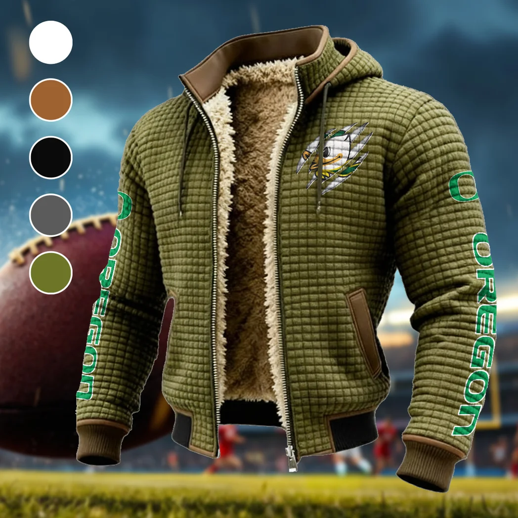 The Duck Power Fleece-Lined Hooded Jacket, Deep Winter Insulated Hoody HVN1441OD - Green