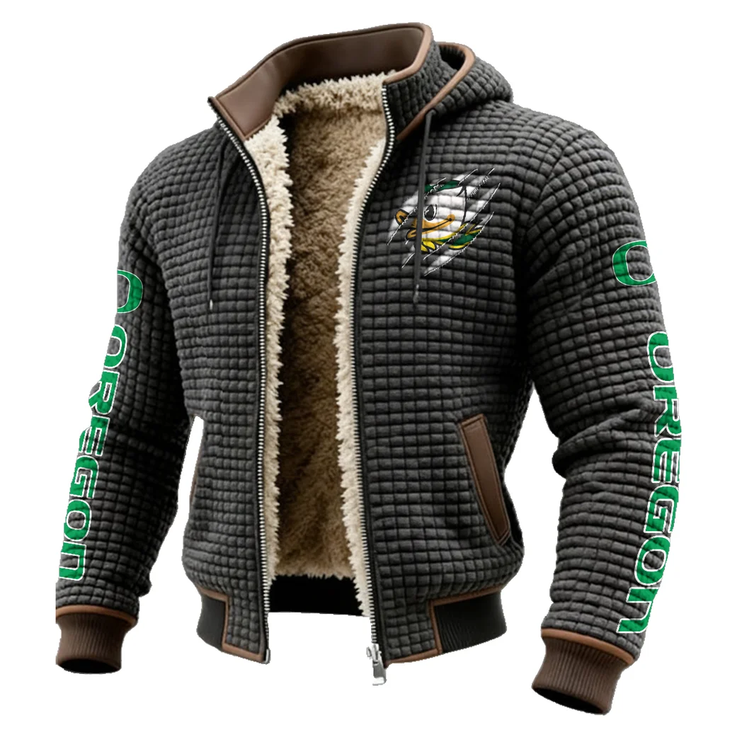 The Duck Power Fleece-Lined Hooded Jacket, Deep Winter Insulated Hoody HVN1441OD - Grey - Image 2