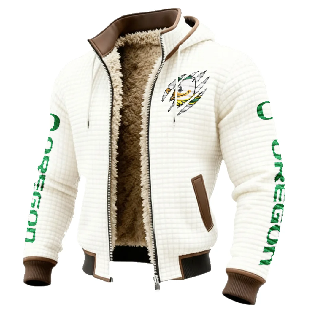The Duck Power Fleece-Lined Hooded Jacket, Deep Winter Insulated Hoody HVN1441OD - White - Image 2