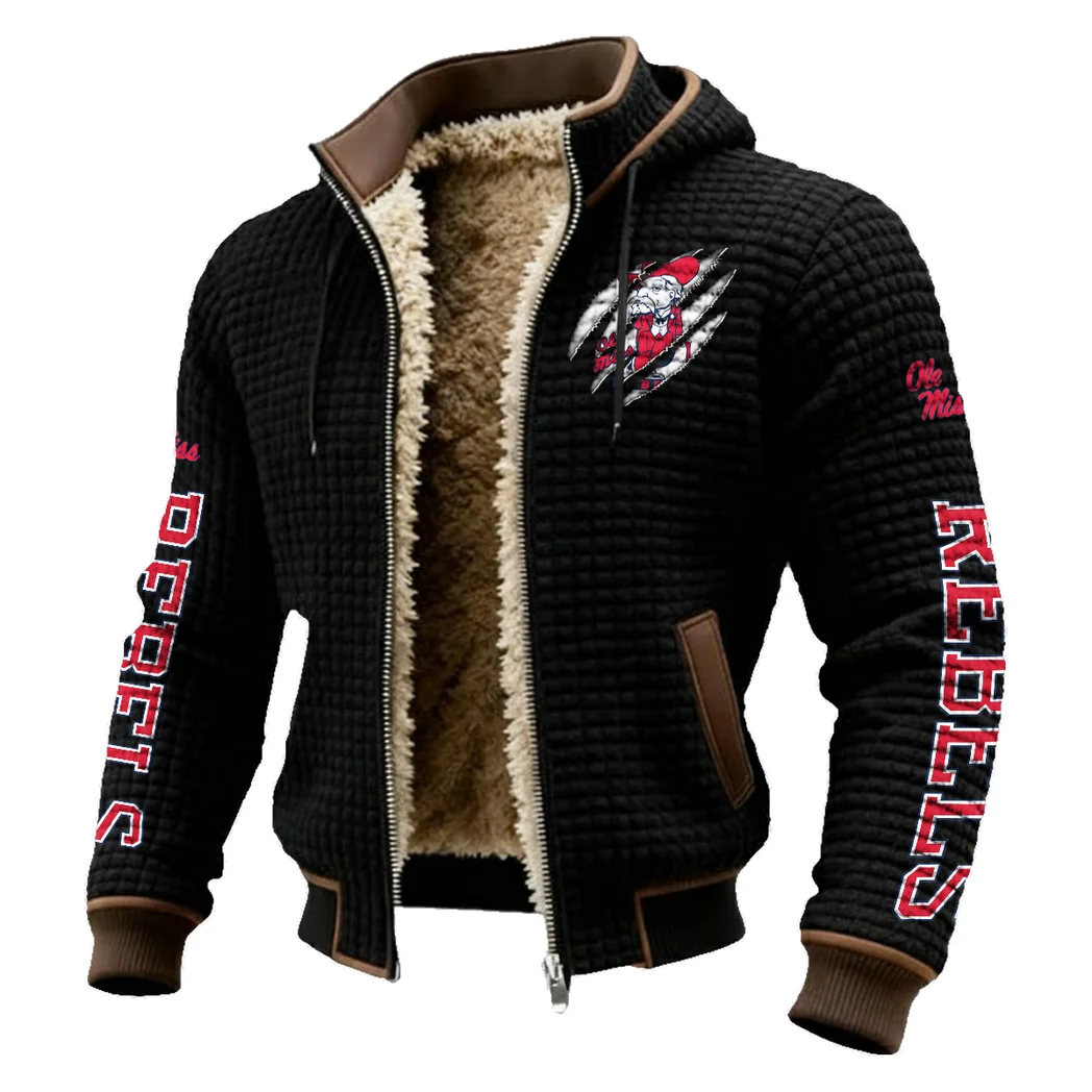 The Rebel Power Fleece-Lined Hooded Jacket, Rugged Terrain Fleece Hoody HVN1441OM - Black - Image 2