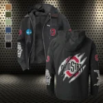 The Ohio State Power Flannel Hoodie, Fan Pride Hooded Flannel HVN1441OS - Black
