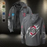 The Ohio State Power Flannel Hoodie, Fan Pride Hooded Flannel HVN1441OS - Gray