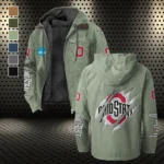 The Ohio State Power Flannel Hoodie, Fan Pride Hooded Flannel HVN1441OS - Light Green
