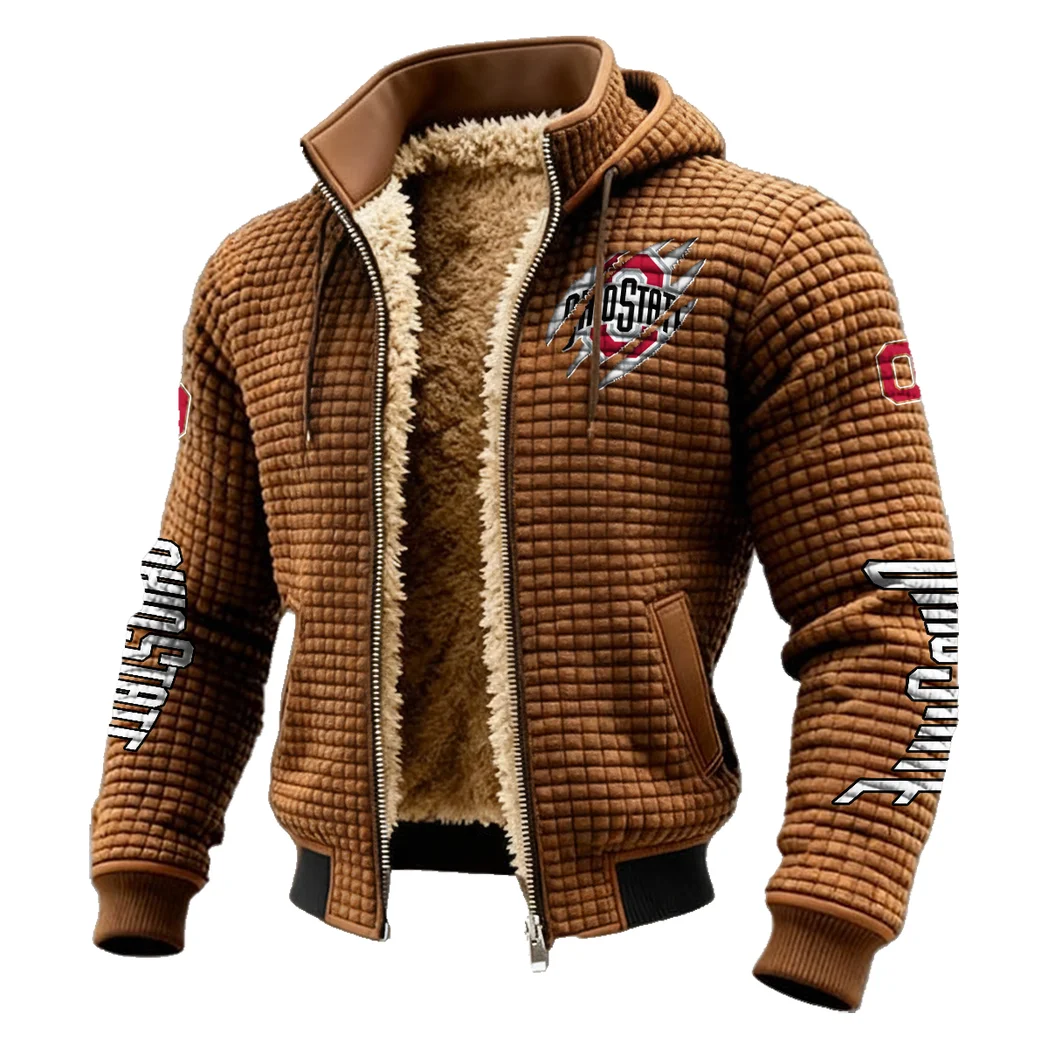 The Ohio State Power Fleece-Lined Hooded Jacket, Thermal Core Fleece Jacket HVN1441OS - brown - Image 2