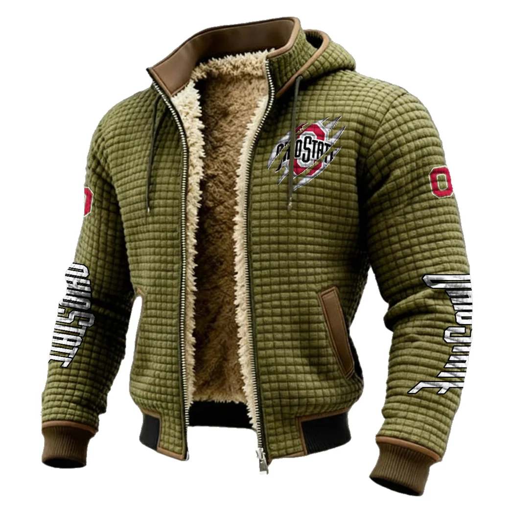 The Ohio State Power Fleece-Lined Hooded Jacket, Thermal Core Fleece Jacket HVN1441OS - Green - Image 2