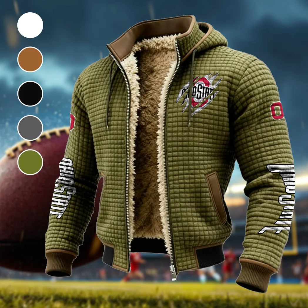 The Ohio State Power Fleece-Lined Hooded Jacket, Thermal Core Fleece Jacket HVN1441OS - Green