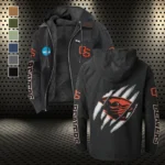The Beaver Pride Flannel Hoodie, Rugged Sport Flannel Hoodie HVN1441OS - Black
