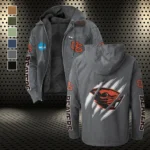The Beaver Pride Flannel Hoodie, Rugged Sport Flannel Hoodie HVN1441OS - Gray