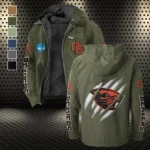 The Beaver Pride Flannel Hoodie, Rugged Sport Flannel Hoodie HVN1441OS - Green