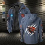 The Beaver Pride Flannel Hoodie, Rugged Sport Flannel Hoodie HVN1441OS - Navy Blue