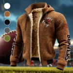 The Beaver Pride Fleece-Lined Hooded Jacket, Heavyweight Cozy Sport Shell HVN1441OS - brown
