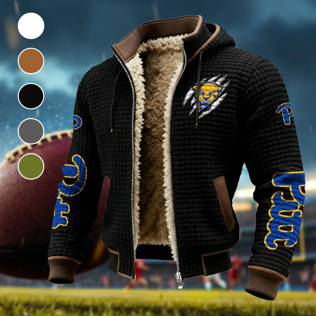 The Panther Ambush Fleece-Lined Hooded Jacket, Premium Bonded Fleece Jacket HVN1441PP - Black