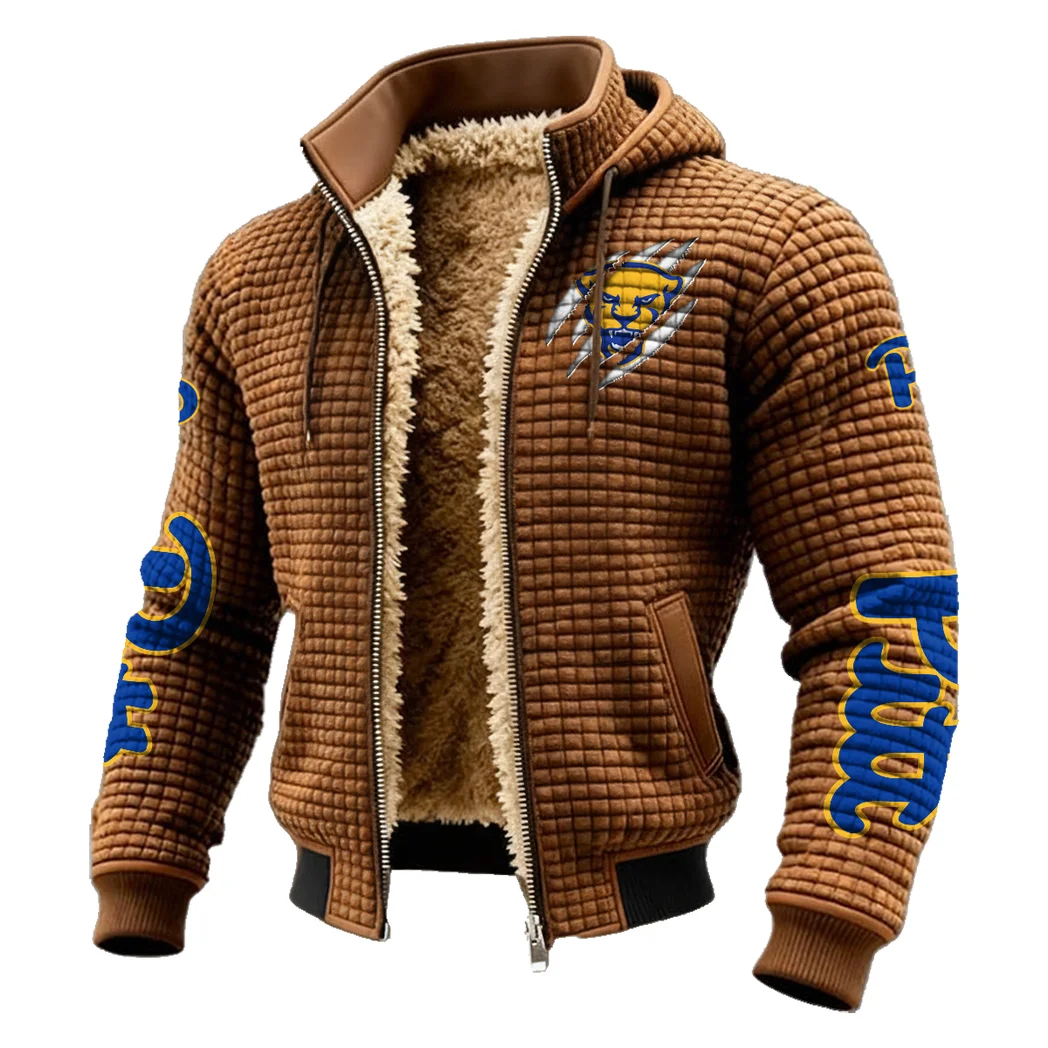The Panther Ambush Fleece-Lined Hooded Jacket, Premium Bonded Fleece Jacket HVN1441PP - brown - Image 2