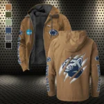 The Lion Power Flannel Hoodie, Bold Supporter Flannel Hoodie HVN1441PS - Camel
